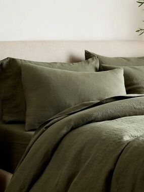 Quince European linen duvet set - KING - Dust Olive